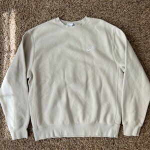 Nike Sportswear Crewneck Sweatshirt Club Fleece Cream Color Men's Medium